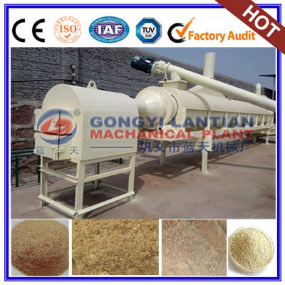 Rotary drum sawdust dryer