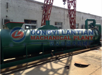 Rotary drum sawdust dryer