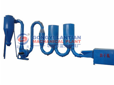 Air-flow pipe sawdust dryer