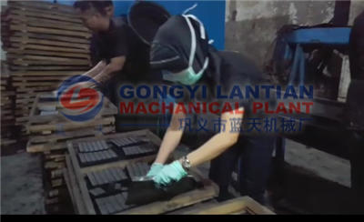 Charcoal extrude machine in Indonesia factory